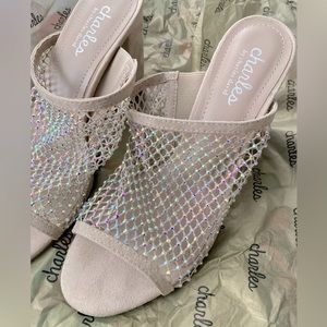 Charles by Charles David Runaway Sandals Nude Rhinestones